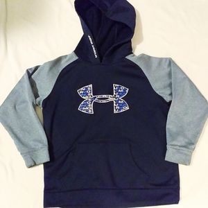 Boys Sz Large Under Armour Hoodie Blue & Gray